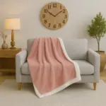 Flannel Sherpa Throw Blanket 125 × 150 cm