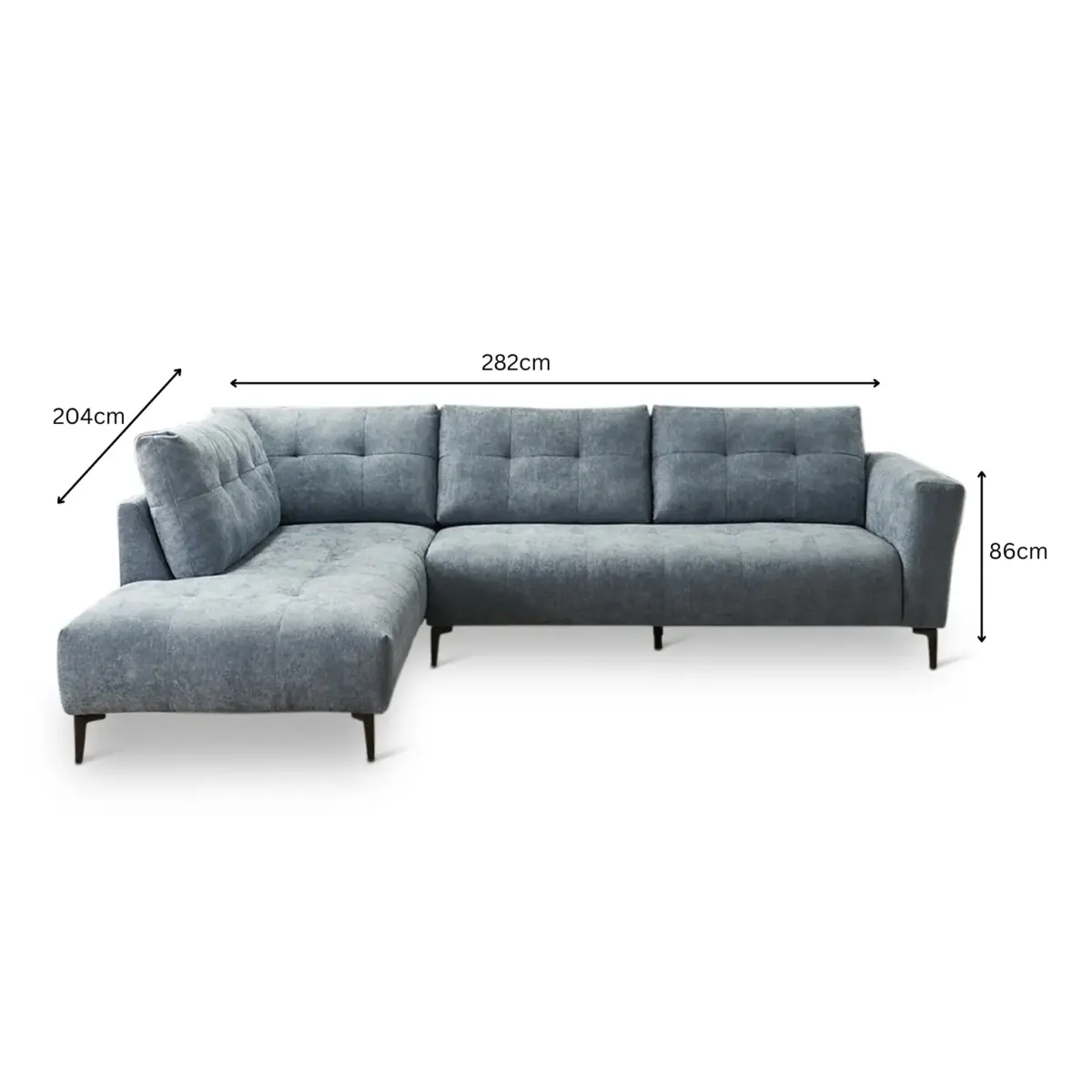 VELURACornerSofa-dimensions VELURA Corner Sofa