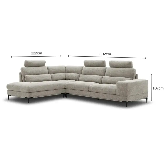 ZENOUTCornerSofa-dimensions ZENOUT Beige Corner Sofa