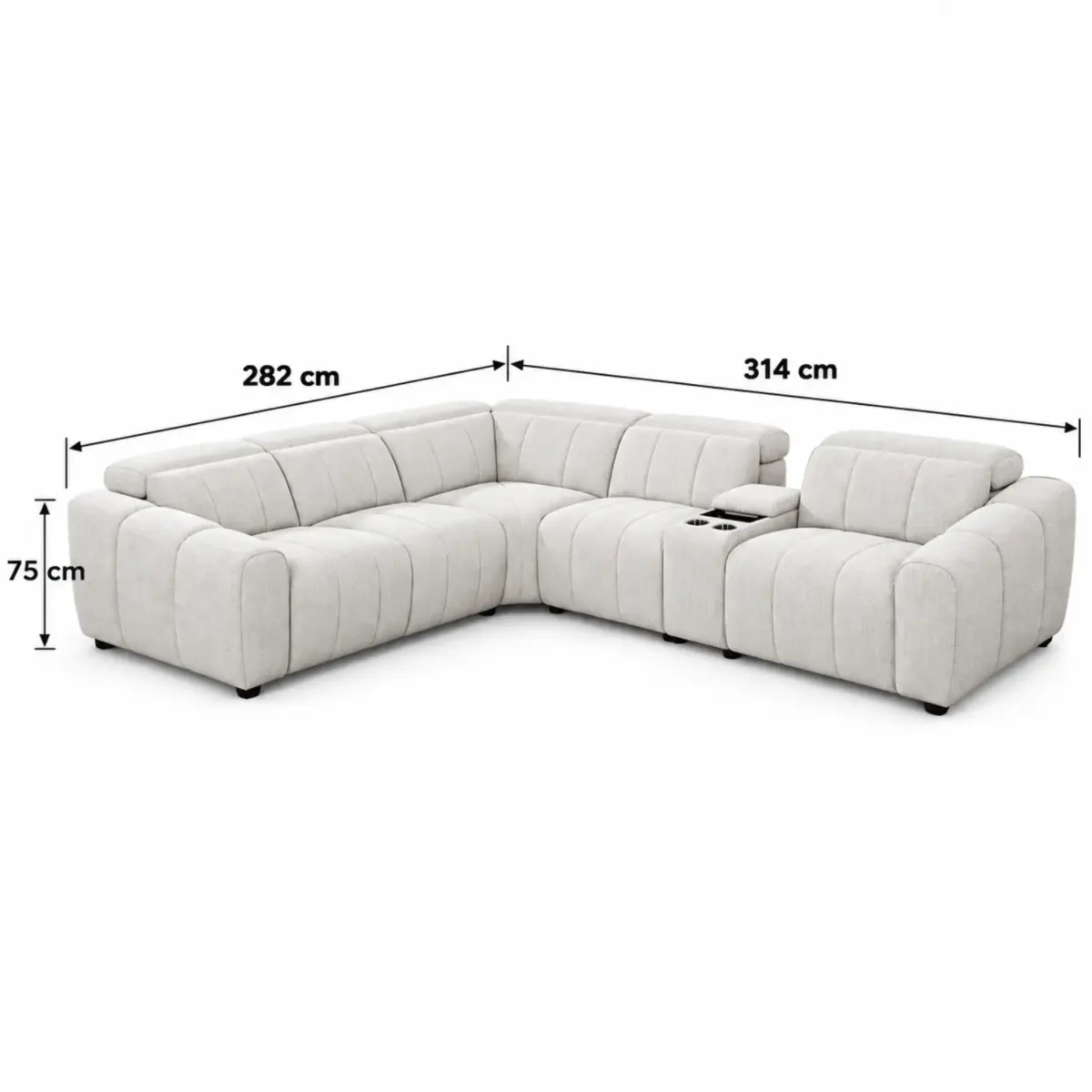 amorti dimensions AMORTI Corner Recliner