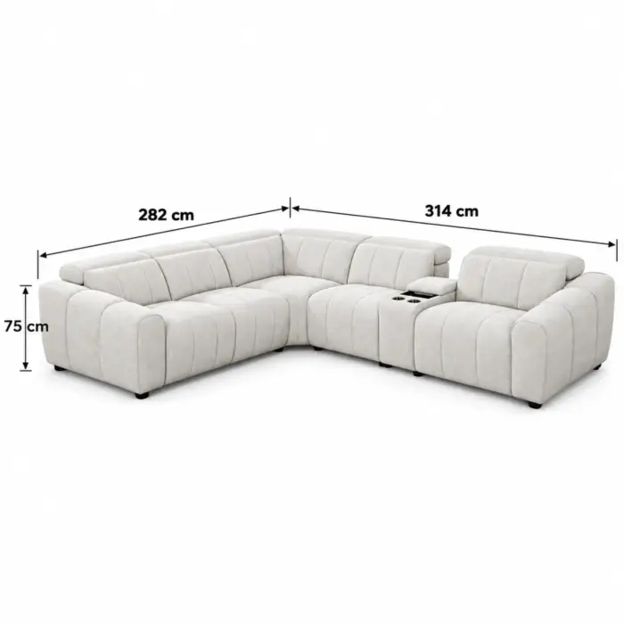 amorti dimensions AMORTI Corner Recliner