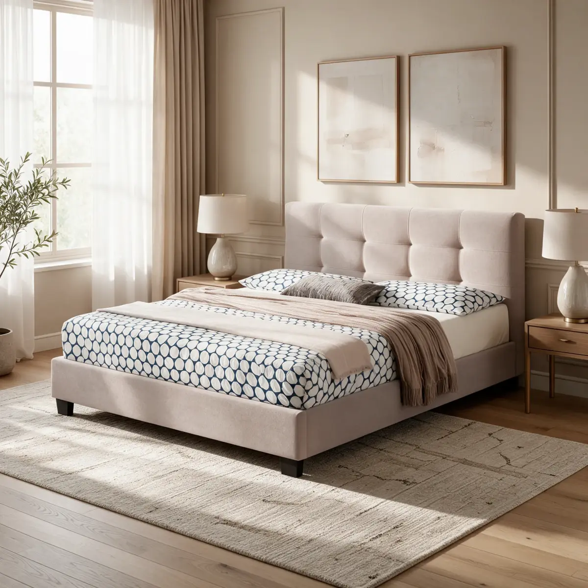 fabricio lifestyle beige FABRICIO Bed 3.5ft
