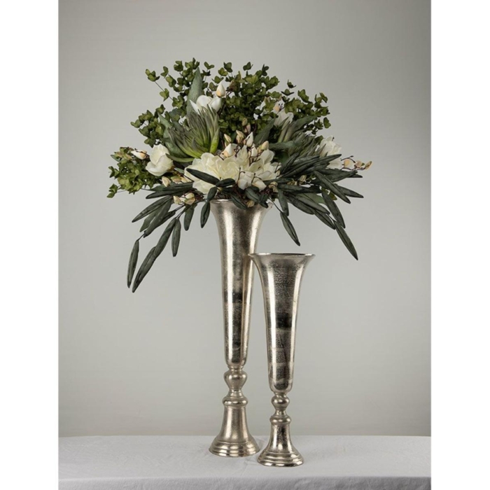Flores Vase Alumin Silver