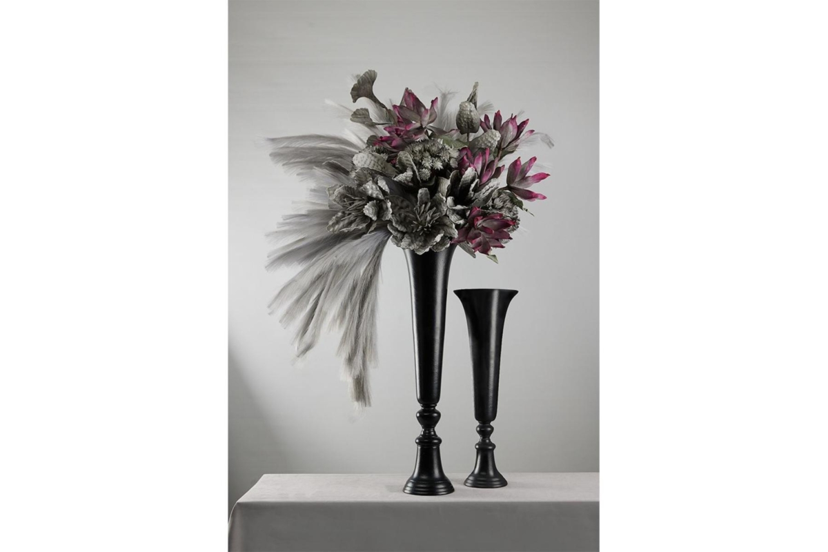 Flores Vase Aluminium Black
