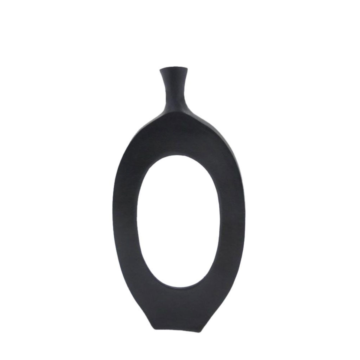 Abstract Vase Aluminum Black Abstract Vase Aluminum Black