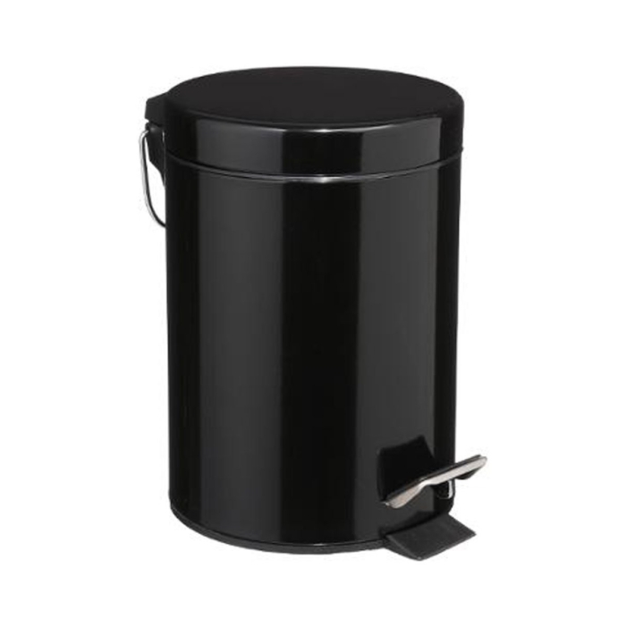 Metal 3l Dustbin Black