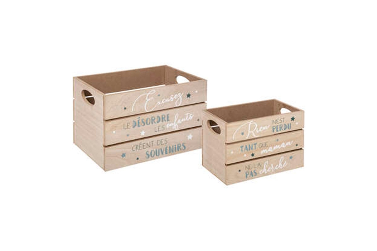 Blue Wooden Storage X2 Blue Wooden Storage X2