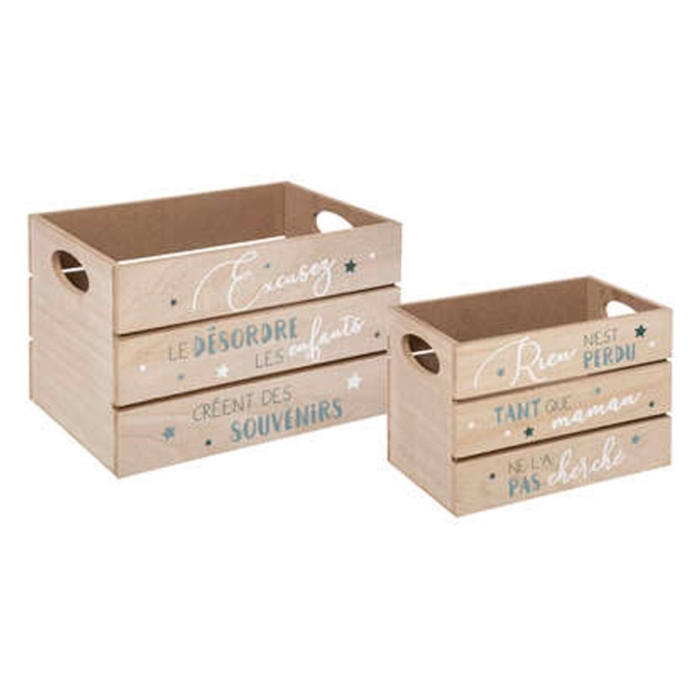 Blue Wooden Storage X2 Blue Wooden Storage X2