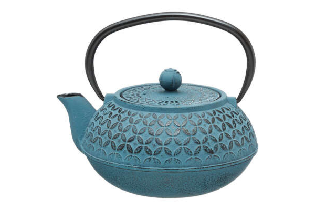 Tea Pot 1l Flower Blue