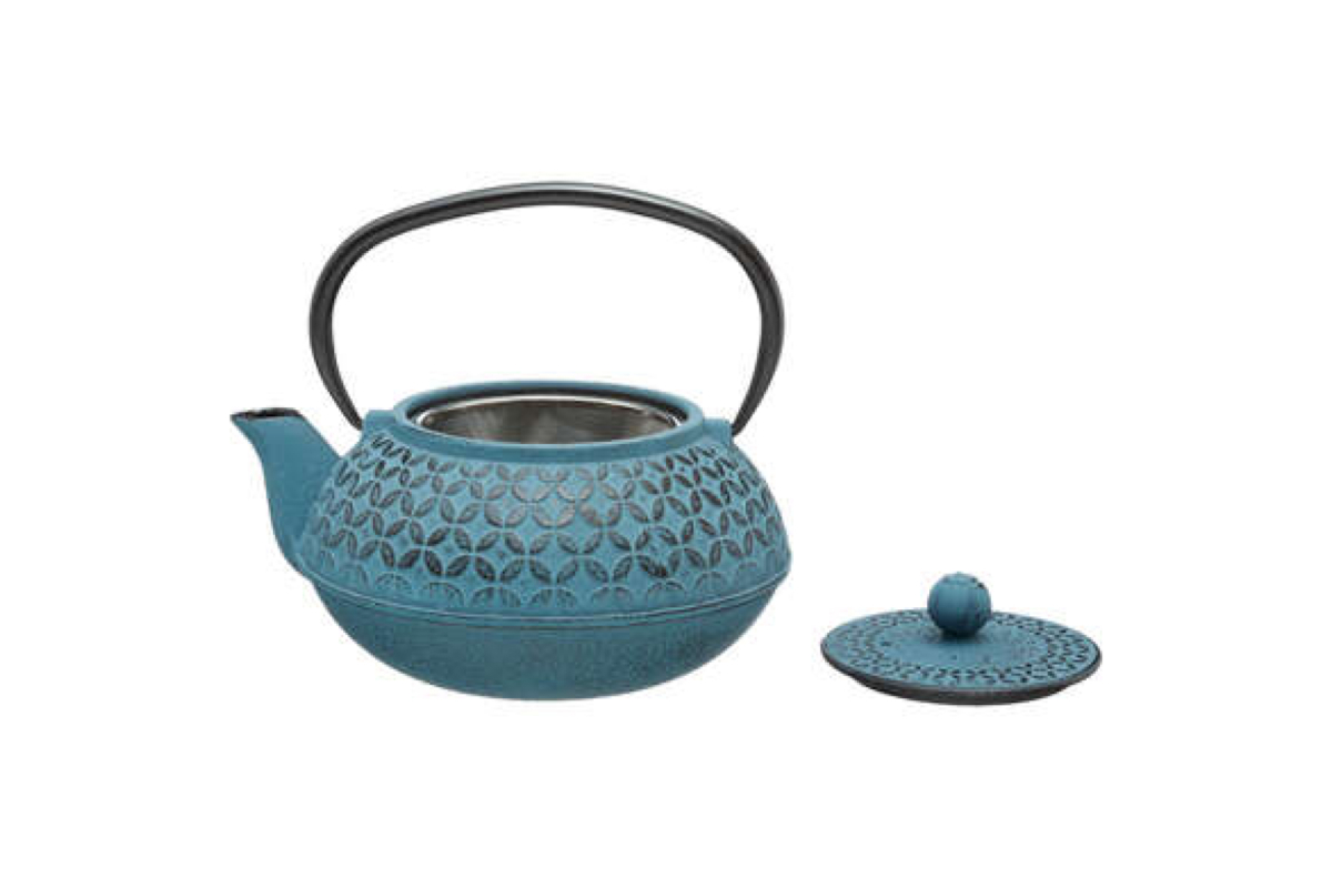 Tea Pot 1l Flower Blue