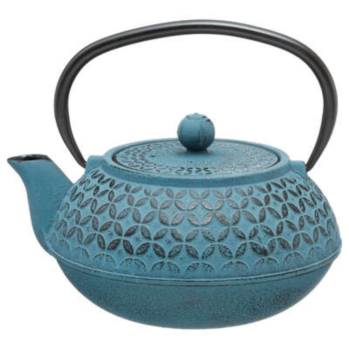 Tea Pot 1l Flower Blue