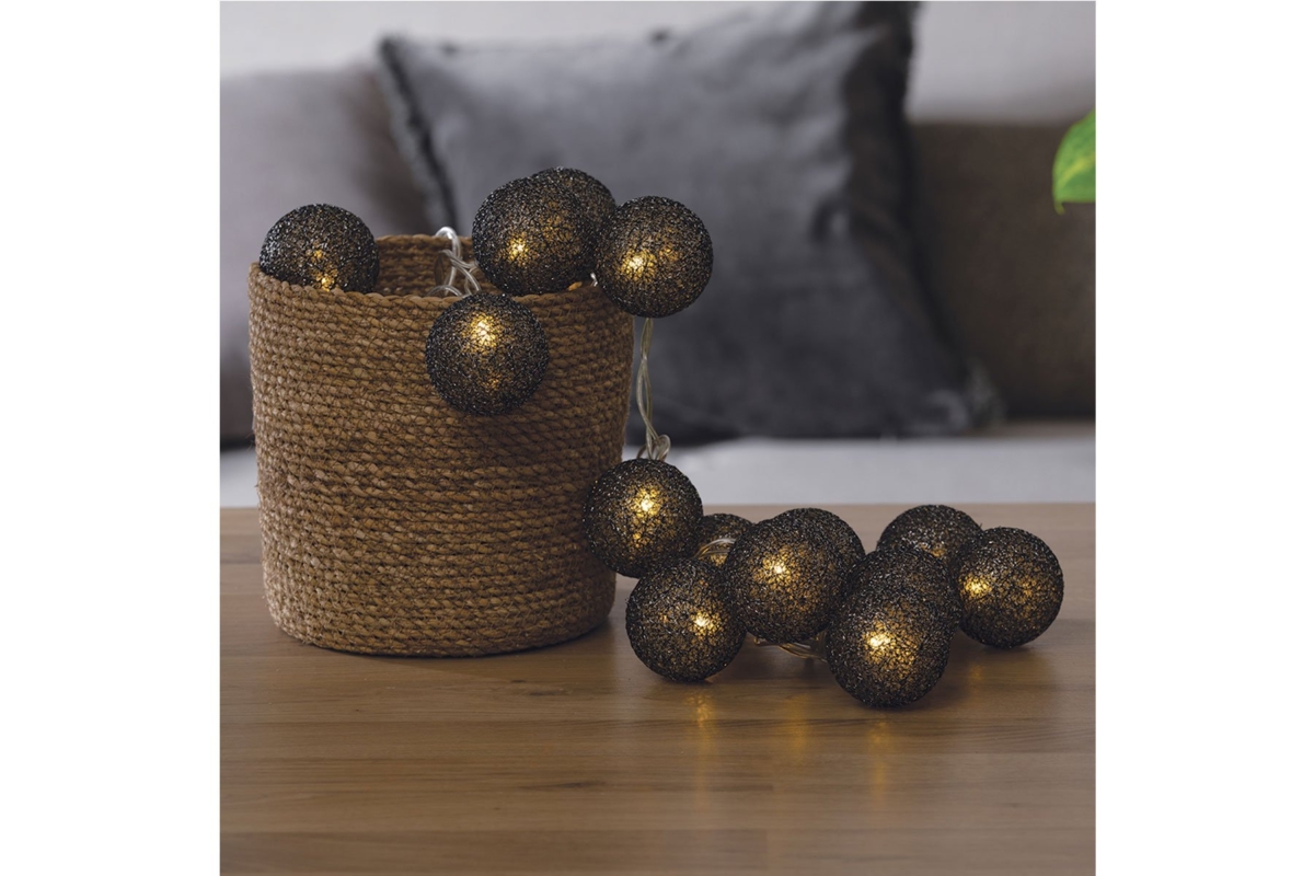 BLK Gltr LED String