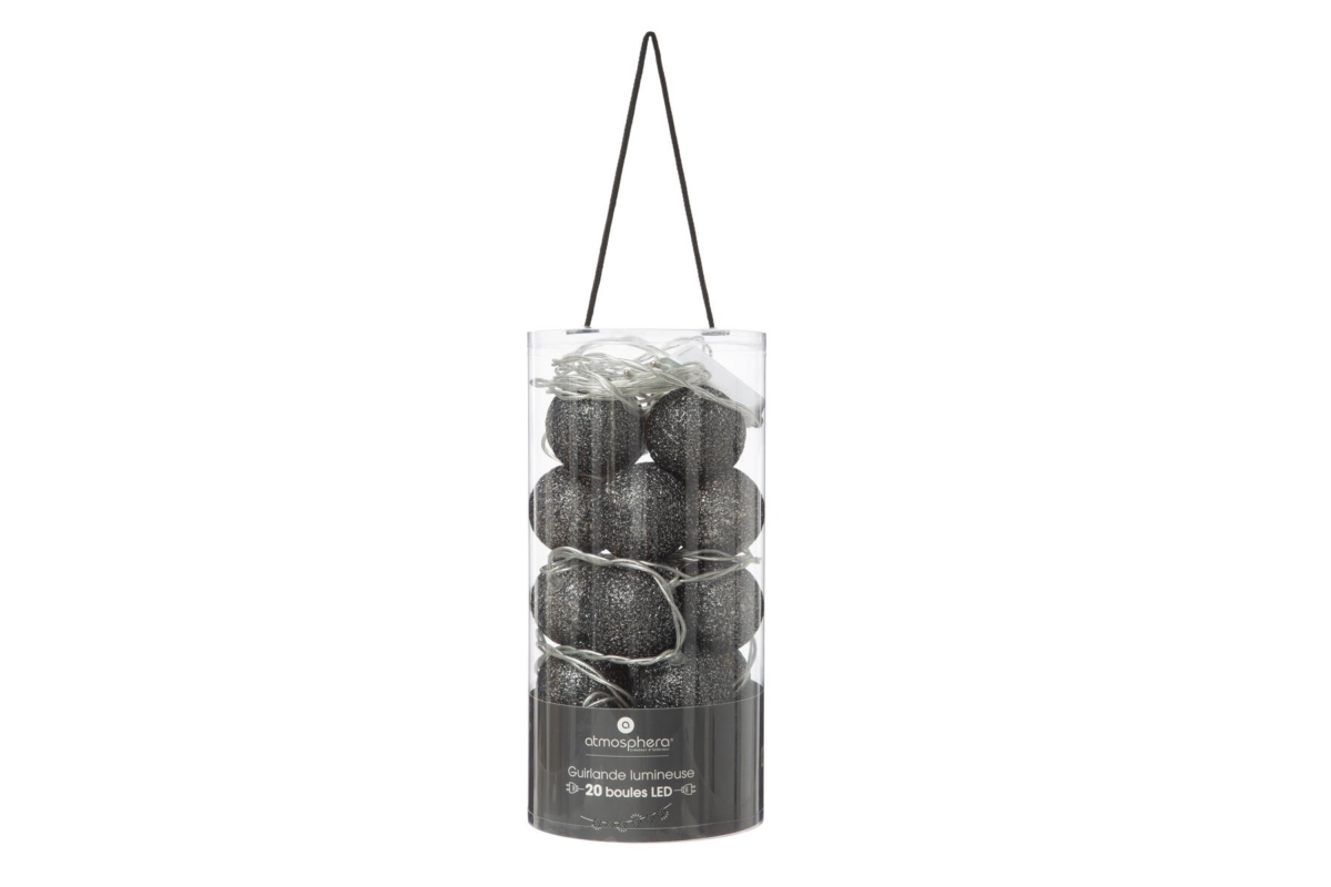 BLK Gltr LED String
