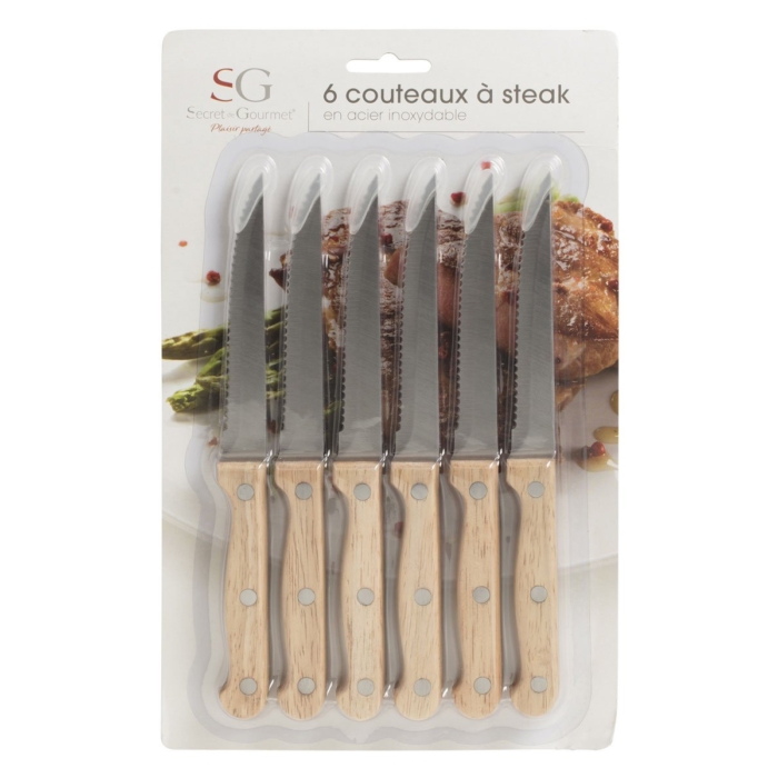 Wooden Steak Knives X6