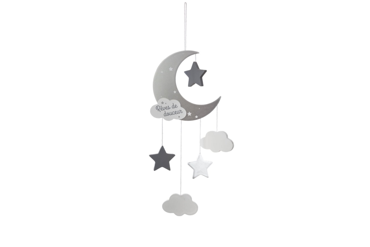 Grey Moon Hanging Deco
