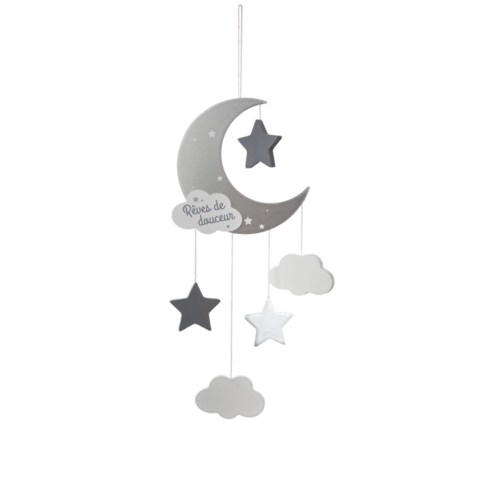 Grey Moon Hanging Deco