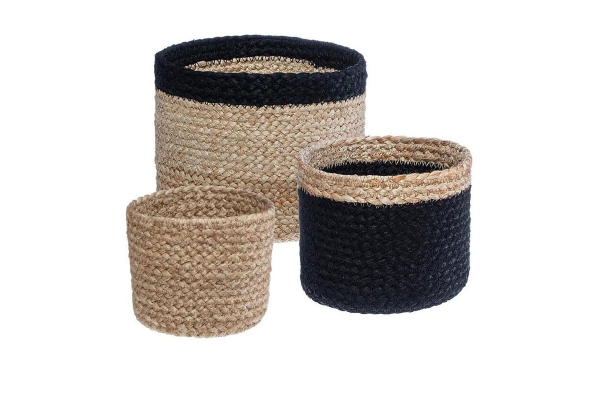 Jute Basket Noir Set