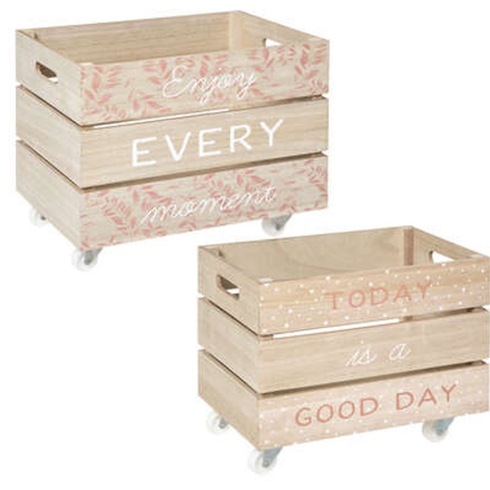 Xl Wooden Storage X2 Pink