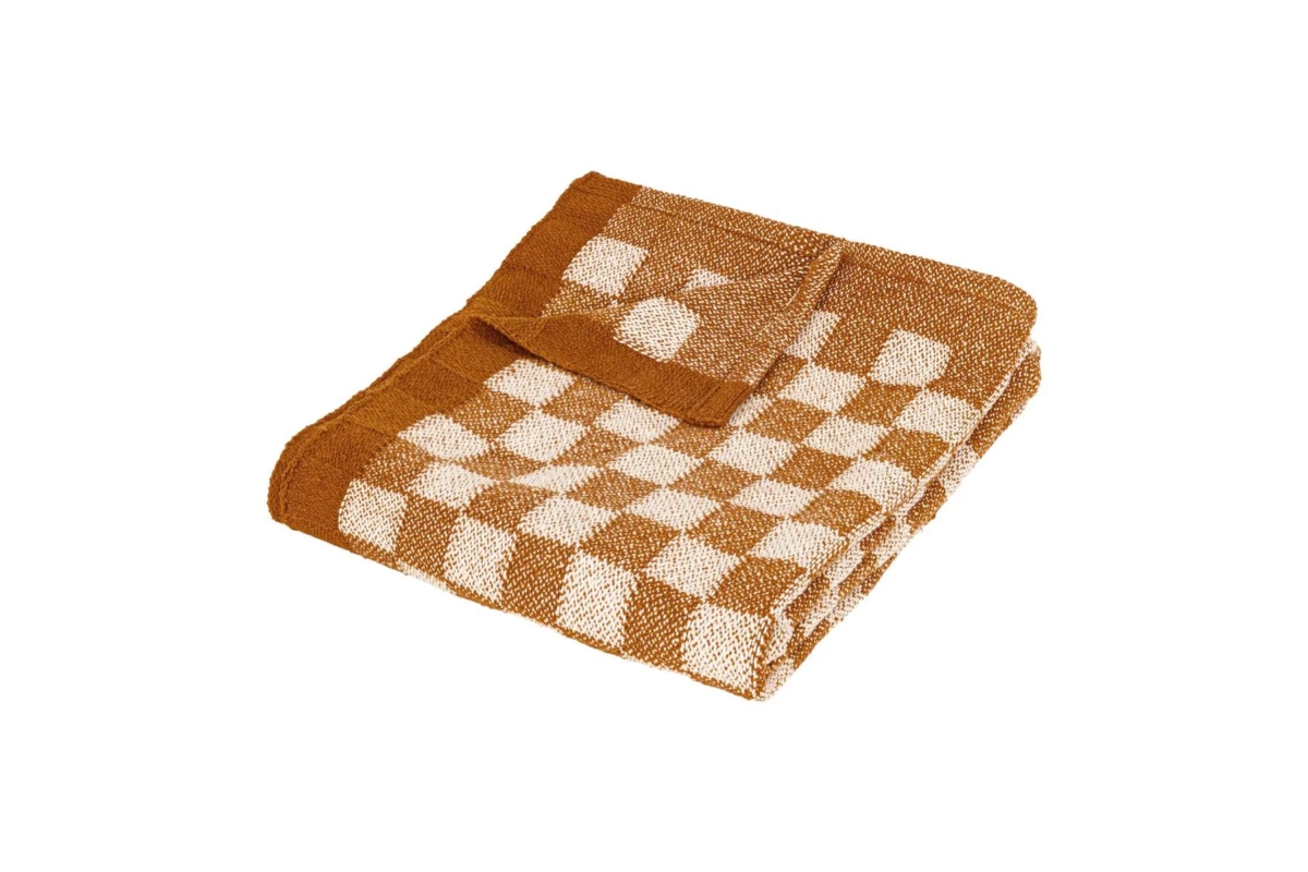 Checked Knit Throw