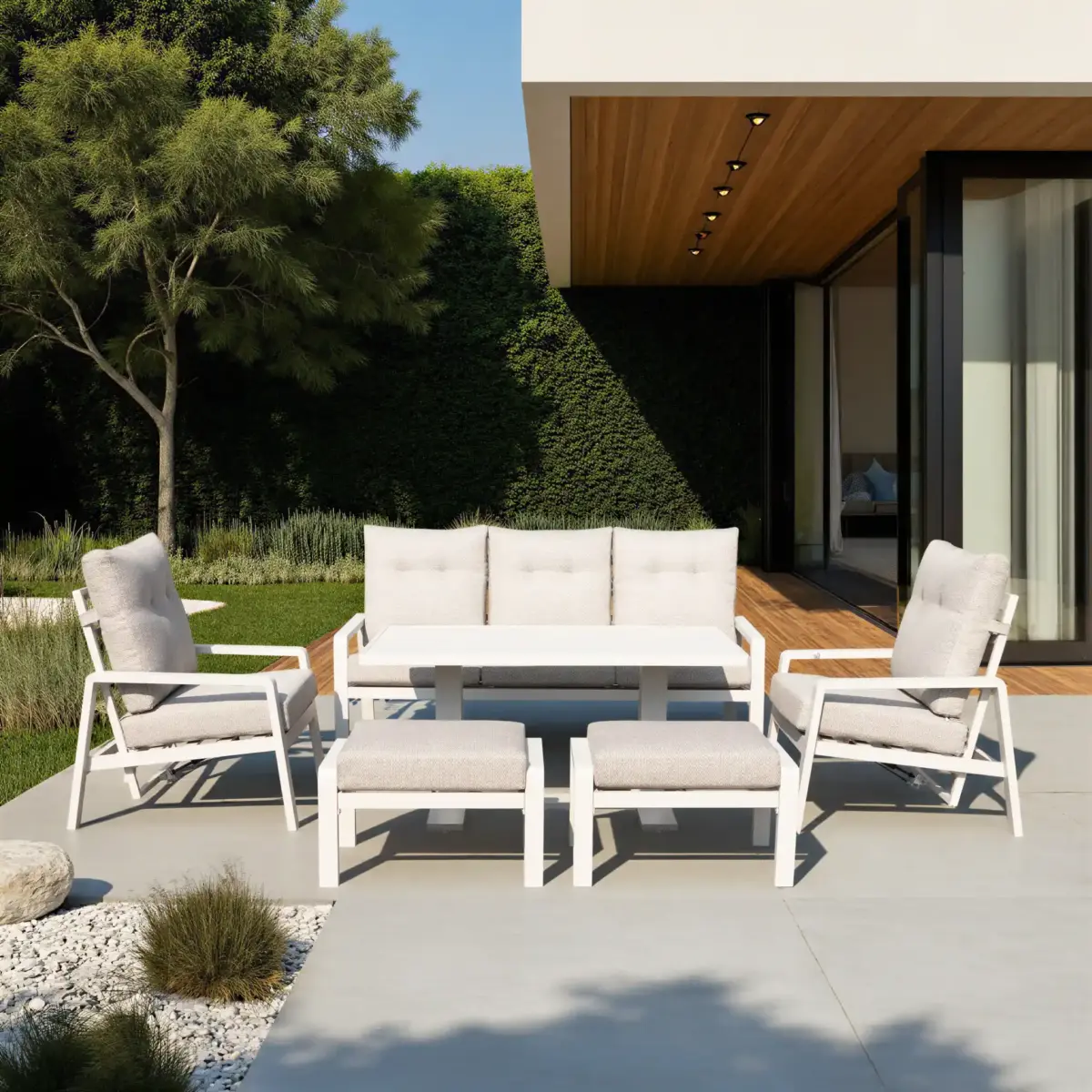 514614 GREY+BEIGE RENALO Outdoor Lounge Set