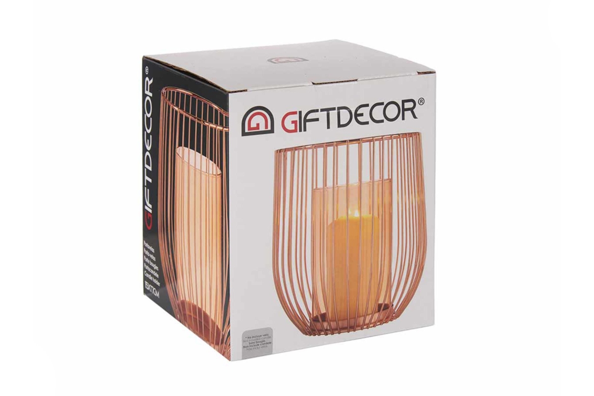 Glass Candle Base Copper Metal Glass Candle Base Copper Metal