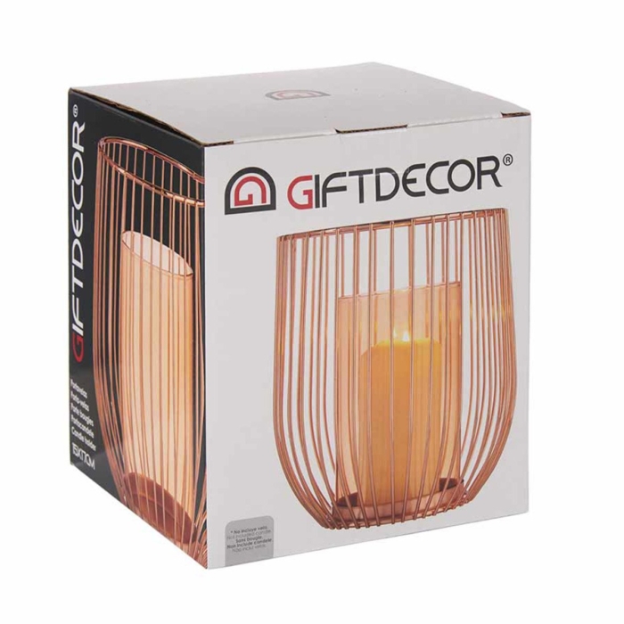Glass Candle Base Copper Metal Glass Candle Base Copper Metal