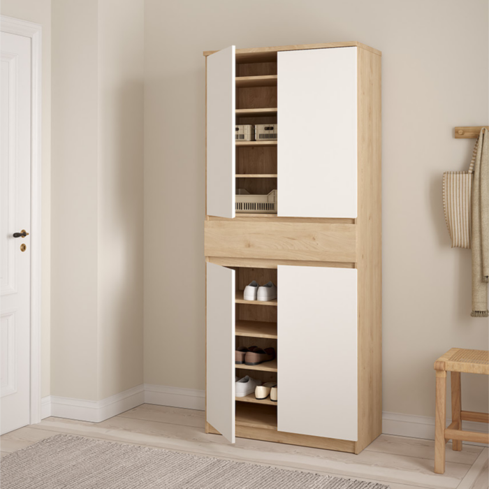 NAIA White Shoe Cabinet Tall