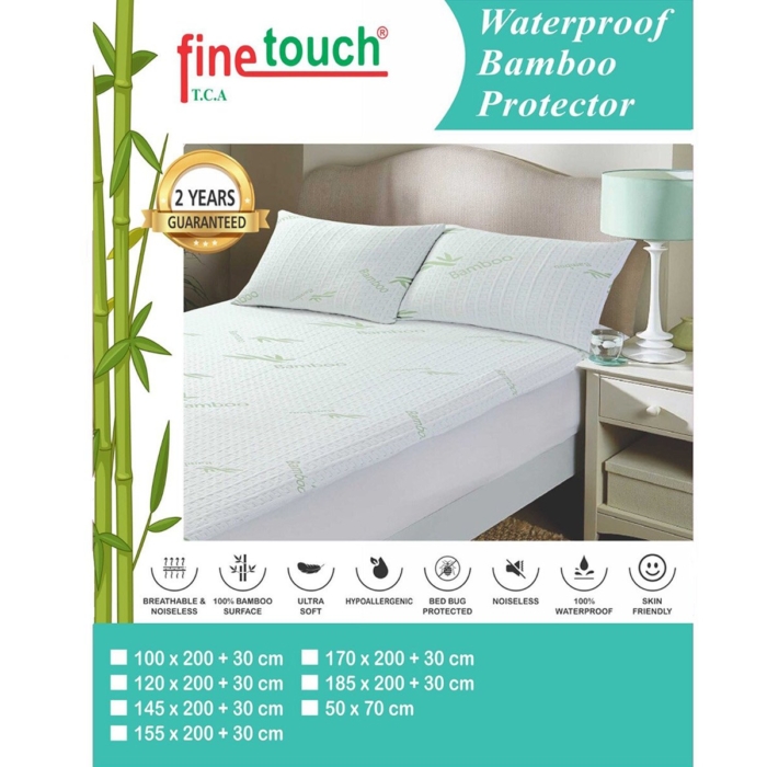 Waterproof Bamboo Mattress Protector<span> - </span>180 x 200 cm