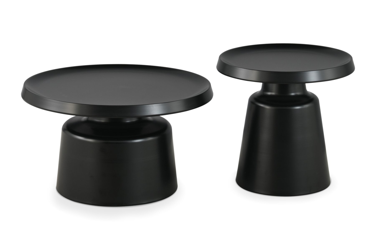 Coffee Table Set 2pcs Black