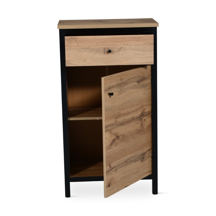 Cabinet 1dr Tacho Oak Black Cabinet 1dr Tacho Oak Black