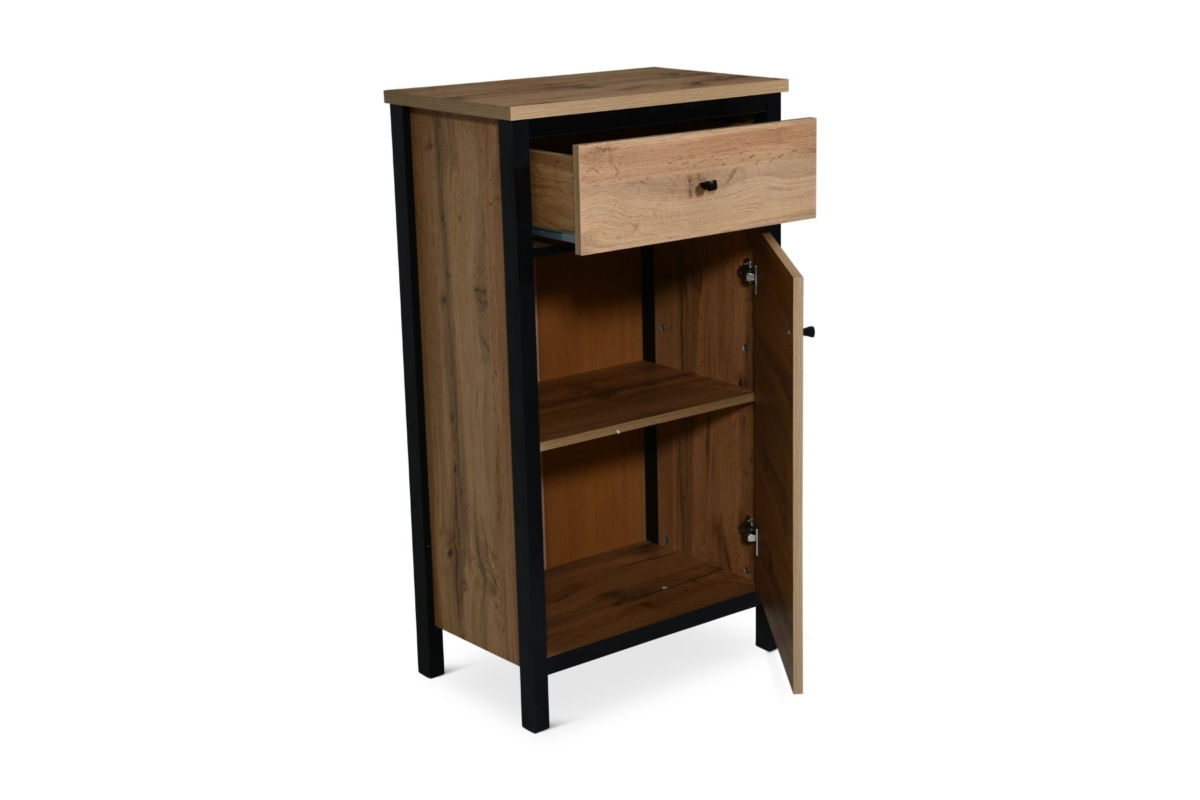 Cabinet 1dr Tacho Oak Black Cabinet 1dr Tacho Oak Black