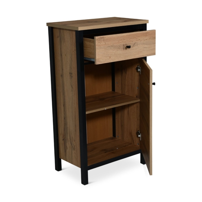 Cabinet 1dr Tacho Oak Black Cabinet 1dr Tacho Oak Black