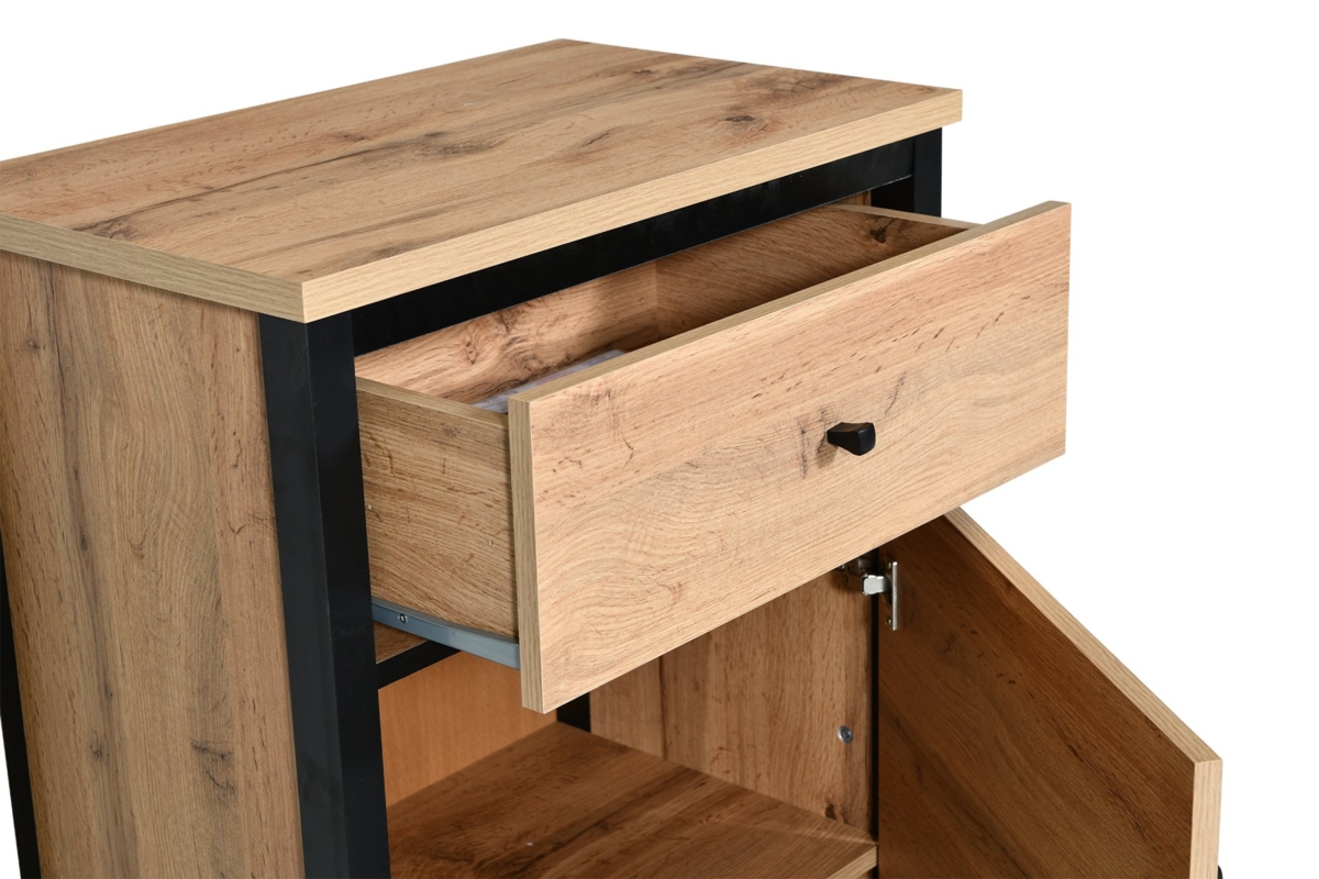 Cabinet 1dr Tacho Oak Black Cabinet 1dr Tacho Oak Black