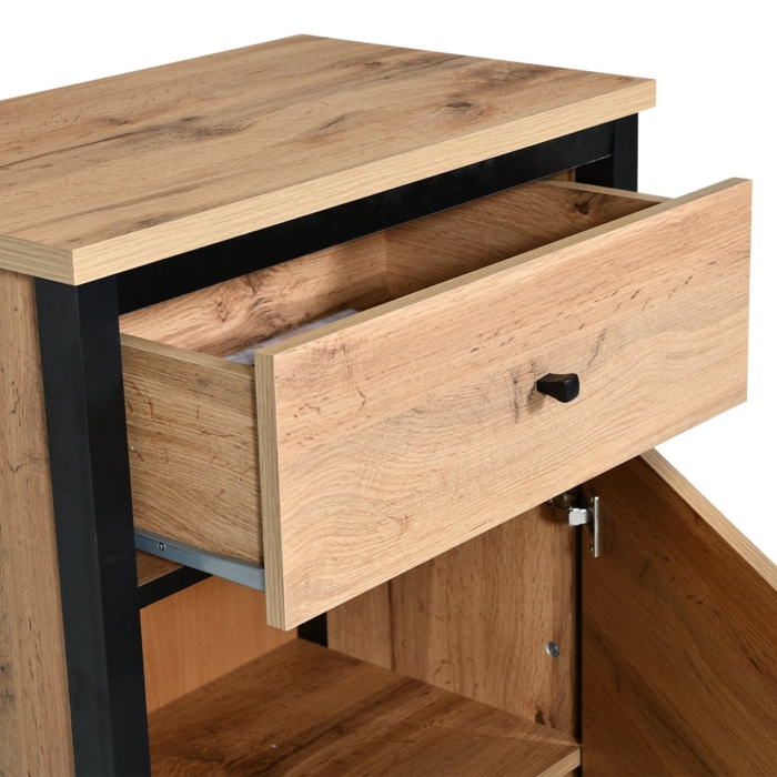 Cabinet 1dr Tacho Oak Black Cabinet 1dr Tacho Oak Black