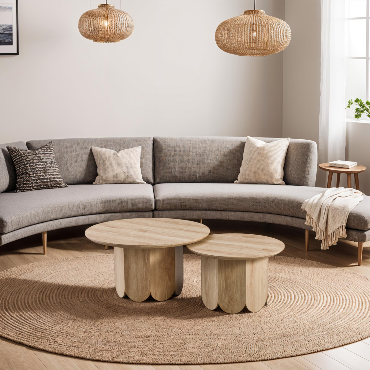 Coffee Table Oak 2pcs
