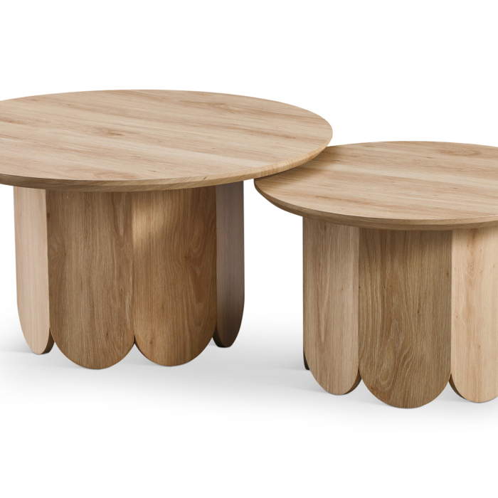 Coffee Table Oak 2pcs