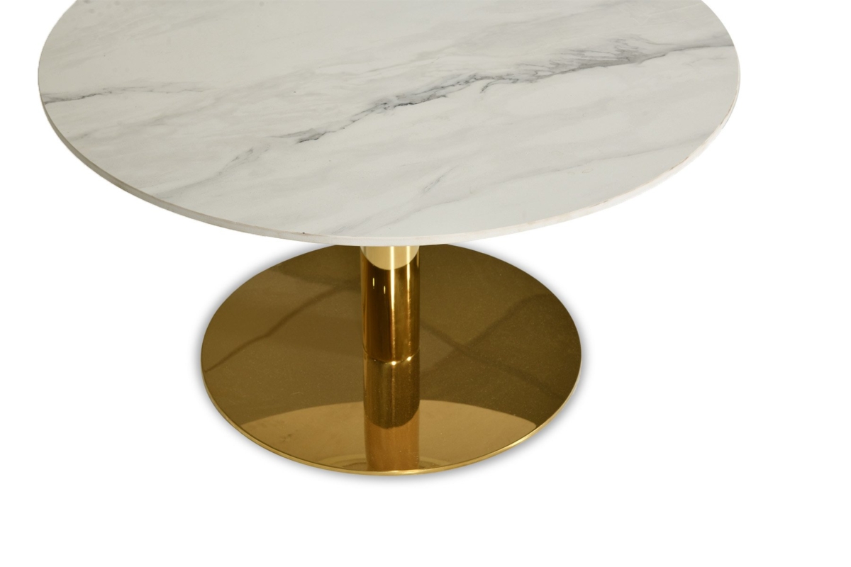 COF Table White Mrbl+gld