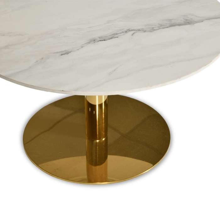COF Table White Mrbl+gld