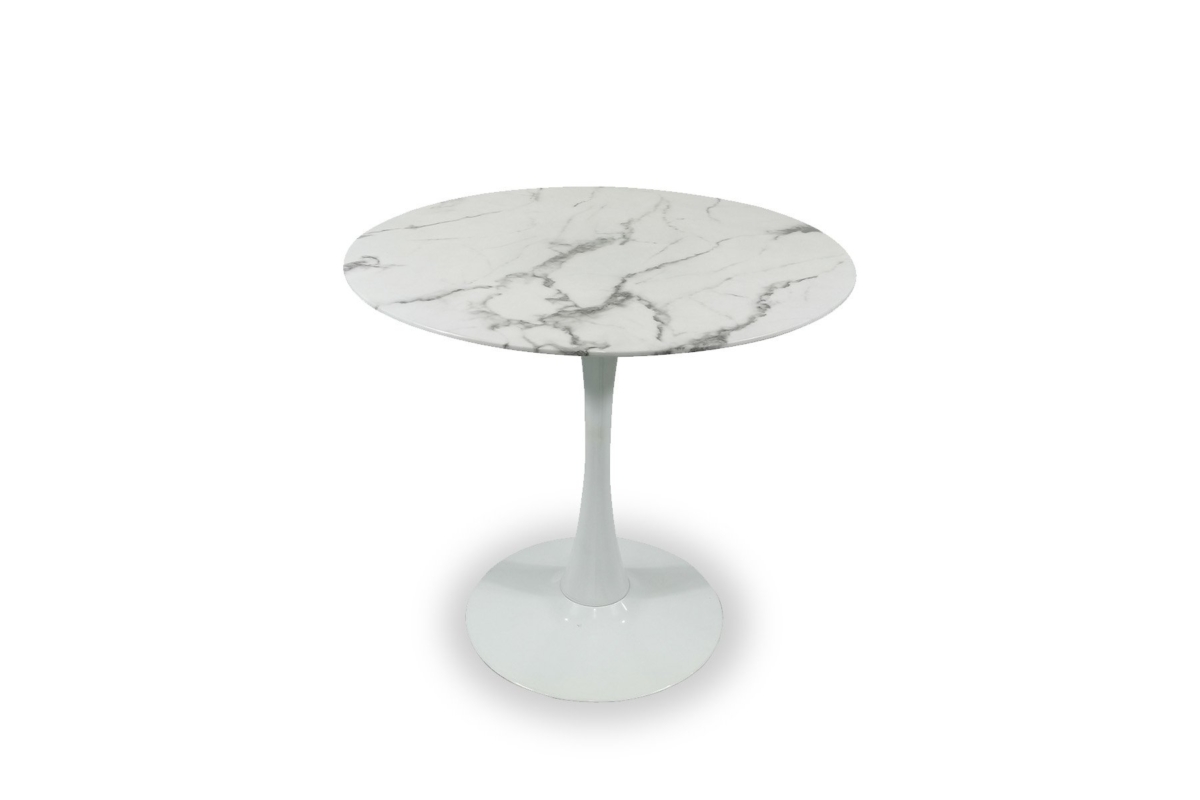 DINING TABLE WHT MRBL WHT