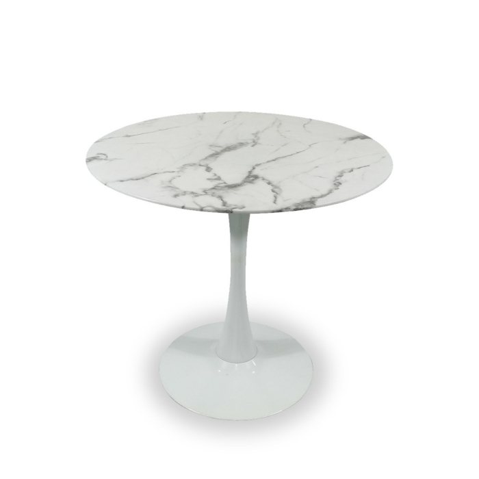 DINING TABLE WHT MRBL WHT