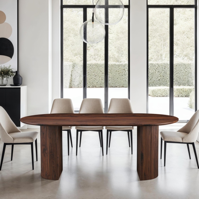 DINING TABLE WALNUT MDF