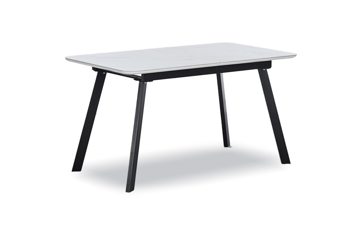Dtable Extn White/blk Leg