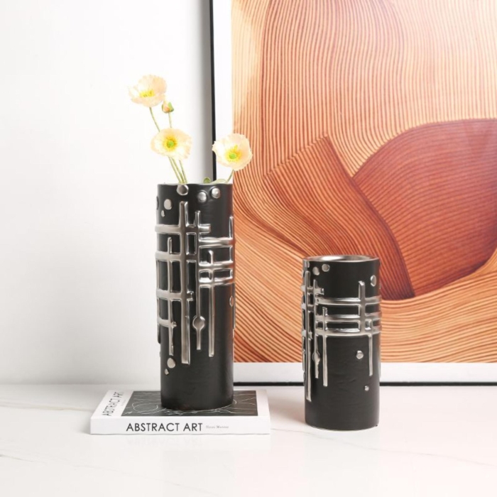 Silver Stamp Vase B