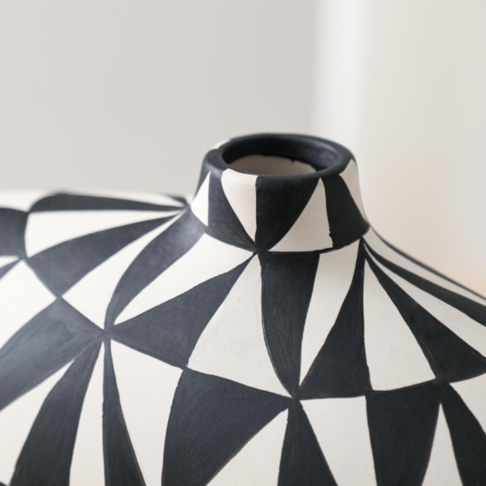 Triangular Hand-painted Vase A