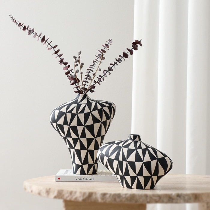 Triangular Hand-painted Vase A