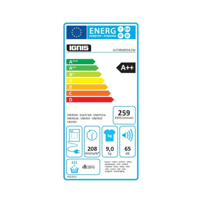 Ignis Dryer 9kg Wh