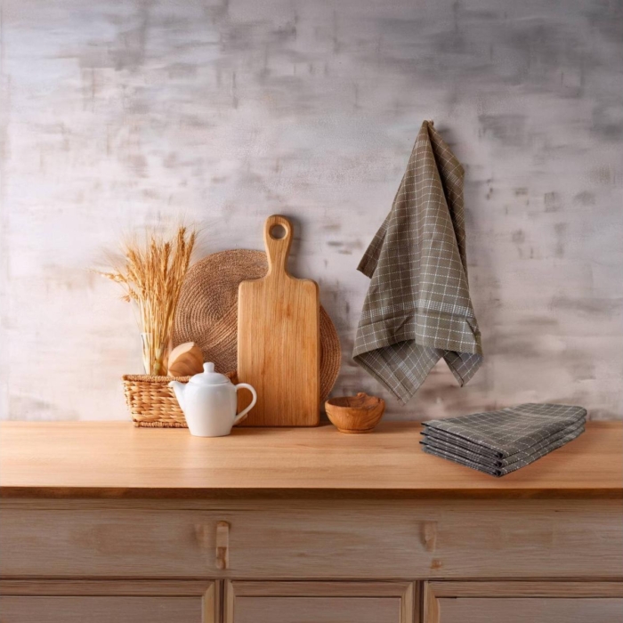 SOHO KITCHEN TOWELS BEIGE 4PCS