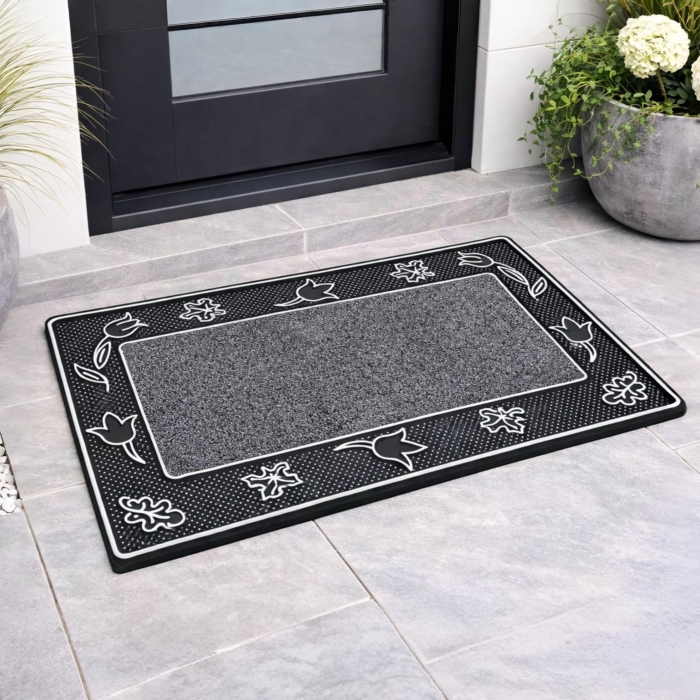 DOOR MAT LEON 45X75 SILVER