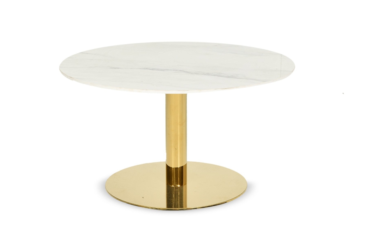 COF Table White Mrbl+gld
