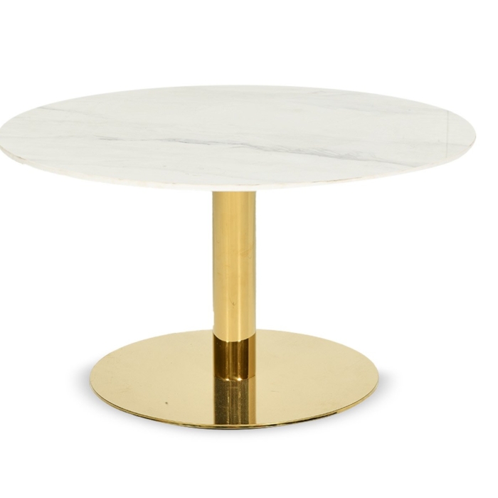 COF Table White Mrbl+gld